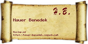 Hauer Benedek névjegykártya